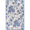 thumbnail image 1 of HomeRoots 353213 20 x 30 in. Polyester Ivory & Blue Area Rug, 1 of 1