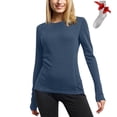 thumbnail image 2 of Yuyuzo Chandails à Manches Longues pour Femmes, Couche de Base Thermique Légère, T-Shirts à Col Rond, Hauts Chauds et Confortables avec Chaussettes, 2 of 7