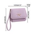 thumbnail image 3 of Women’s Lychee Pattern Soft Leather Bowknot Coin Purse Card Holder Mini Handbag with Zip Closure, Card Slots, ID Window and Coin Compartment, 3 of 6