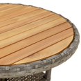 thumbnail image 3 of vidaXL Garden Table Ø60x75 cm Acacia Wood and Poly Rattan Grey, 3 of 4