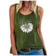 thumbnail image 1 of Pompotops Camisole Décontractée Ample à Col Rond pour Femme avec Imprimé Cœur et Tournesol, 1 of 3