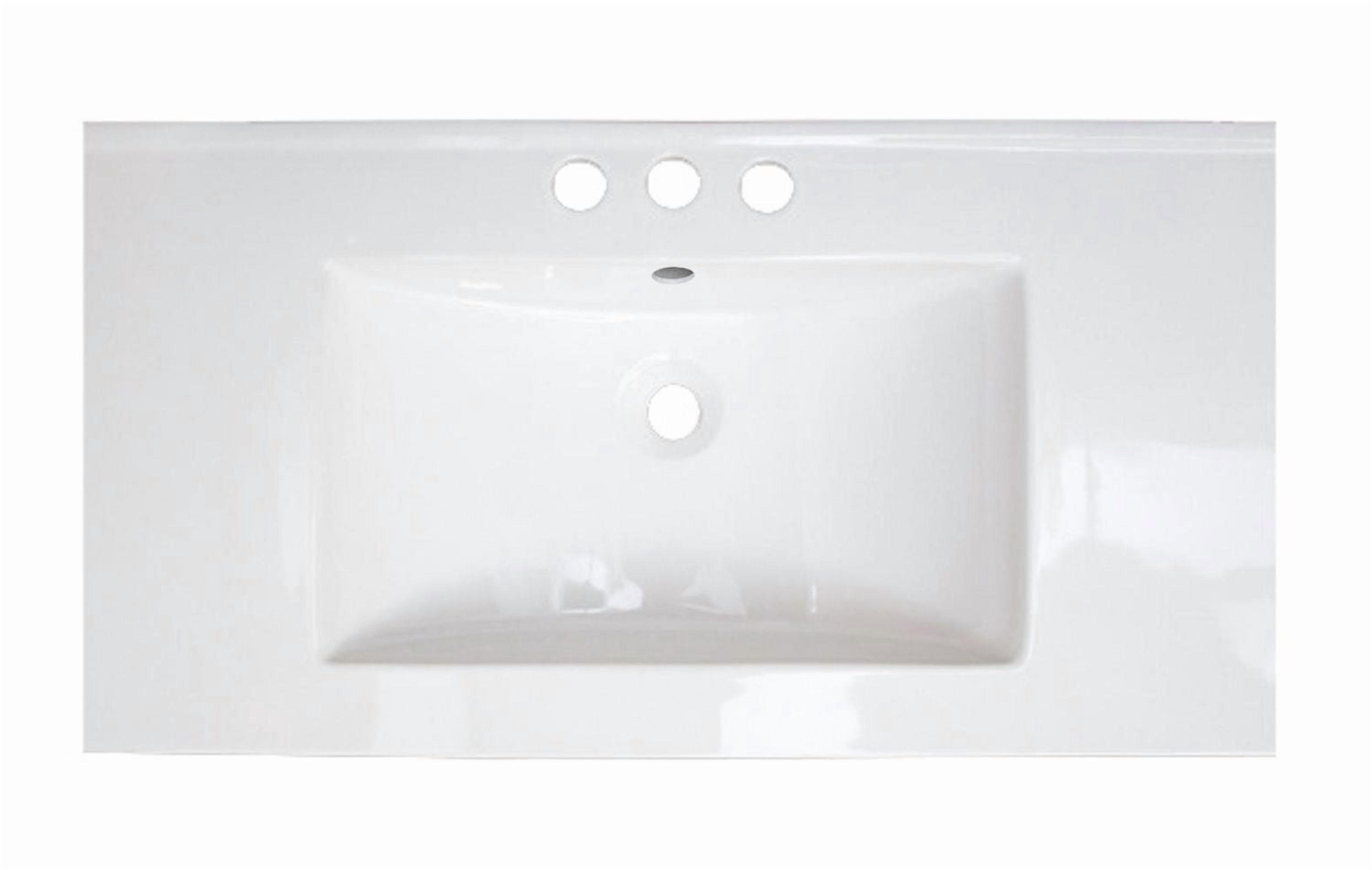 American Imaginations 32-in. W 18.25-in. D Ceramic Top In White Color For 3H4-in. Faucet AI-425