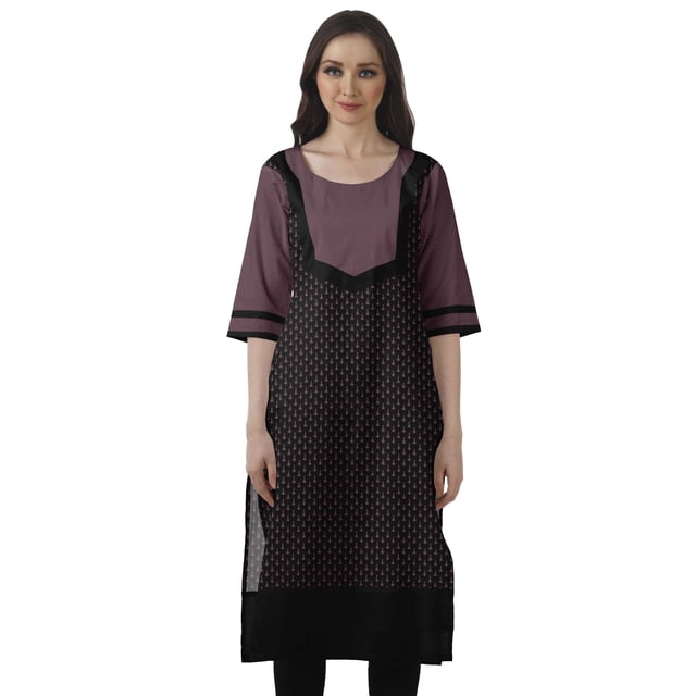 Moomaya Kurti Droite de Designer pour Femmes Tunique Indienne Imprimée Haut Long Kurta