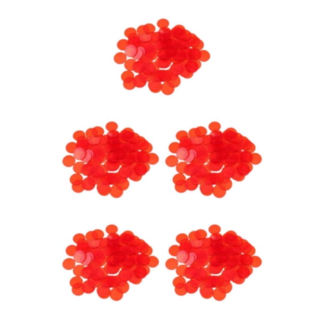 maskred Transparent Color Counters Plastic Marker for Professional Bingo Game Red 1.5x1.5cm 5Set