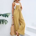 thumbnail image 3 of B91xZ Combinaisons pour Femmes Décontractées Bretelles Réglables Sans Manches Amples avec Poches Tenue 2024, Jaune L, 3 of 5
