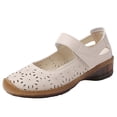 thumbnail image 1 of Beige Flats Shoes For Ladies Round Toe Slip On Closed Toe Solid Breathable Casual Comfortable Shoes For Simple Style And Daily Comfortable Size 40, 1 of 9