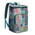 thumbnail image 1 of Abstract Geometric Insulated Backpack Cooler - 20L Soft Cooler Bag, Plaid Style for Camping, 1 of 5