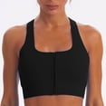 thumbnail image 1 of ylioge Sports Bras for Women Front Closure Zipper High-Impact Ribbed Wireless Push-Up Stretchy Racerback Solid Comfort Workout Underwear Bralettes, 1 of 4