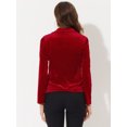 thumbnail image 4 of INSPIRE CHIC Blazer en Velours Vintage d'Halloween pour Femme, Revers Cranté, devant Boutonné, Veste de Bureau, TG, Rouge, 4 of 5