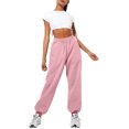 thumbnail image 1 of Innerwin Jogger Pants With Pockets Women Trousers Sports Solid Color Lounge Sweatpants Pink M, 1 of 4