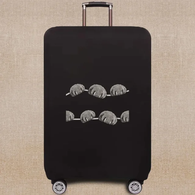 Travel Accessories Luggage Case Suitcase Dust Protective Cover 18-28 Inch Footprints Pattern Series Trolley Case Elastic Cover 8Footprints018 S
