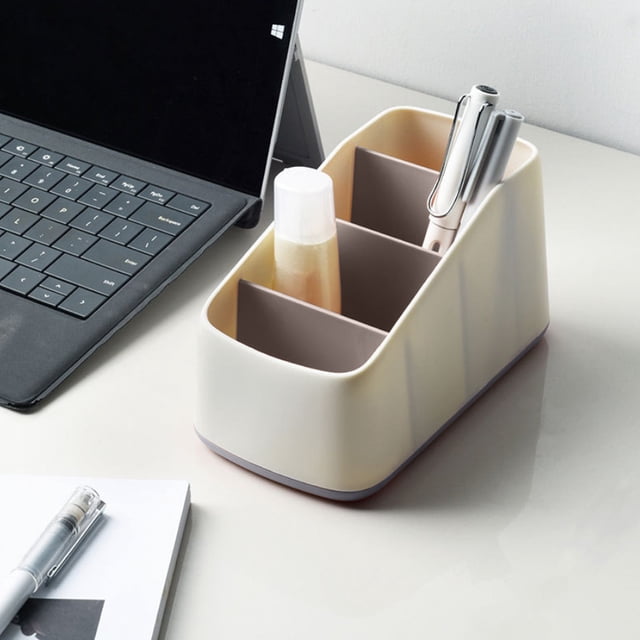 Tyidzon Office Desktop Stationery Storage Box Divided Into Small Compartments Desktop Storage Organizer Pencil Card Rack Box Container for Desk Office Supplies