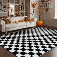 thumbnail image 2 of Seavish Checkered Rug, 5x8 Ft Black and White Rug, Retro Moroccan Checkerboard Rugs, Lightweight Outdoor Washable Area Rug, Rustic Floor Carpet Decor for Living Room Bedroom Dining Room Patio, 2 of 8