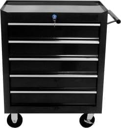 5-Drawer Rolling Tool Chest with Lock System, Portable Tool Box with Wheels, Secure Storage Cabinet for Warehouse