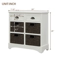 thumbnail image 4 of 28 Inch Farmhouse Storage Cabinet with 2 Drawers & 4 Rattan Baskets, No Assembly Required Side Table for Bedroom, Living Room, Dining Room, Nightstand, Hallway, 4 of 8