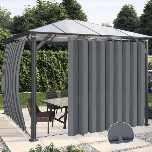 Rideaux Intérieurs Extérieurs pour Patio \ Panneau de Rideau à Oeillets Bloquant le Soleil pour Intimité, Rideaux Résistants aux Intempéries pour Gazebo, Véranda avant, Pergola, Kaki G x H Panneau