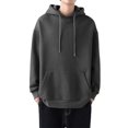 thumbnail image 1 of Innerwin Chandail à Capuchon à Cordon pour Hommes, Sport, Manches Longues, Décontracté, Gris Foncé, L, 1 of 3