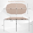 thumbnail image 3 of Gymax Parasol de Patio Double Face de 13 Pi, Grand Parasol d'Extérieur Format Jumeau, Beige, 3 of 10