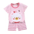 thumbnail image 2 of EGNMCR Ensembles de Blouses et Chemises à Manches Courtes à Col Rond Tout-Petits Enfants Bébés Garçons Filles Mode Mignon Imprimé Chiot à Manches Courtes Tenue Décontractée Ensemble Fille, 2 of 4