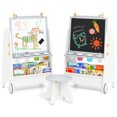 thumbnail image 1 of INFANS Chevalet pour Enfants avec Tabouret, Tableau Noir Magnétique 4-en-1 à Double Face Réglable avec Rouleau de Papier, Bibliothèques, Roues, Tableau d'Art en Bois sur Pied pour Peinture Dessin pour Garçons Filles, 1 of 10