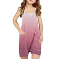 thumbnail image 1 of Plebaso Girls Summer Sleeveless Casual Solid Color Romper Spaghetti Strap Shorts Jumpsuit With Pockets, 1 of 6