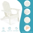 thumbnail image 4 of Patiojoy 2 Pcs Chaise Adirondack Pliante Chaise Adirondack d'Extérieur Chaise Longue Résistante aux Intempéries Chaise de Foyer pour Cour Arrière Véranda au Bord de la Piscine Blanc, 4 of 8