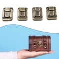 thumbnail image 3 of 4 Pcs Iron Antique Hasp Lock for Jewelry Box Suitcase Buckle Vintage Clip Buckle, 3 of 8