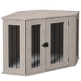 thumbnail image 1 of PawHut Dog Crate Furniture, 41 Inch Corner Design with Cushion, Grey, 1 of 10