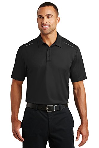 Port Authority Polo en Maille Pinpoint K580 2TG Noir
