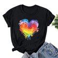 thumbnail image 2 of RKSTN Chemise de Fierté pour Femmes LGBT Coupe Ample Décontractée Tops Égalité Inspirante Été Mignon Cœur Imprimé Manches Courtes Col Rond Chemise de Fierté, 2 of 3