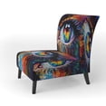 thumbnail image 3 of Designart « Vibrant Colorful Eye II » Fauteuil d'Appoint Moderne Bleu Rembourré - Fauteuil Moderne pour Salon, 3 of 7
