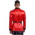 thumbnail image 4 of Miaeowve Men Short Satin Smoking Jacket Robe Lightweight Dinner Jacket Cigar Jacket House Kimono Bathrobe Red L, 4 of 7