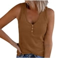 thumbnail image 1 of Timegard Womens Tank Tops Summer Ribbed V Neck Button Sleeveless Slim Basic Tee Casual Going out Tops, 1 of 5