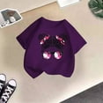 thumbnail image 5 of PMVFHDE T-Shirt à Manches Courtes à Col Rond pour Filles avec Imprimé de Dessin Animé Mignon, Hauts pour Enfants à la Mode et Confortables,2-Purple,7-8 Ans, 5 of 5