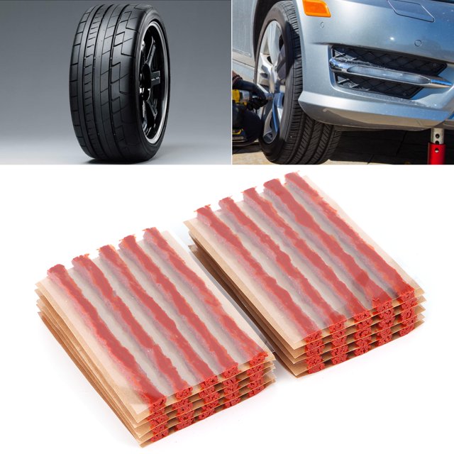 Tire Repair Plug, 50pcs 100x6mm Tire Repair Plug Tubeless Tyre Rubber Sealing Strip Puncture Repairing Tool For Car Motorcycle