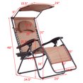 thumbnail image 2 of Patiojoy Recling Zero Gravity Chair with Drink Tray & Sunshade, Brown, 2 of 5