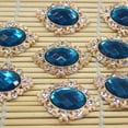thumbnail image 3 of GUOOL 20x DIY Rhinestone Flatback Buttons Crafts Dress Clothing Button Embellishments Dark Green Dark Blue, 3 of 9