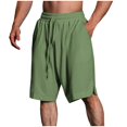 thumbnail image 1 of Diufon Men's Athletic Shorts Cotton Linen Drawstring Waisted Outdoor Sport Shorts Spring Summer Shorts with Pockets, 1 of 6