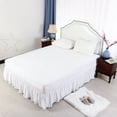 thumbnail image 1 of REGALWOVEN Bed Skirt Polyester Elastic Wrap Around Dust Ruffle, Full Snow White, 1 of 9