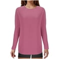 thumbnail image 1 of Yuyuzo Tuniques pour Femmes Manches Longues Col Rond Chemises Légères Couleur Unie Hauts de Pyjama, 1 of 5