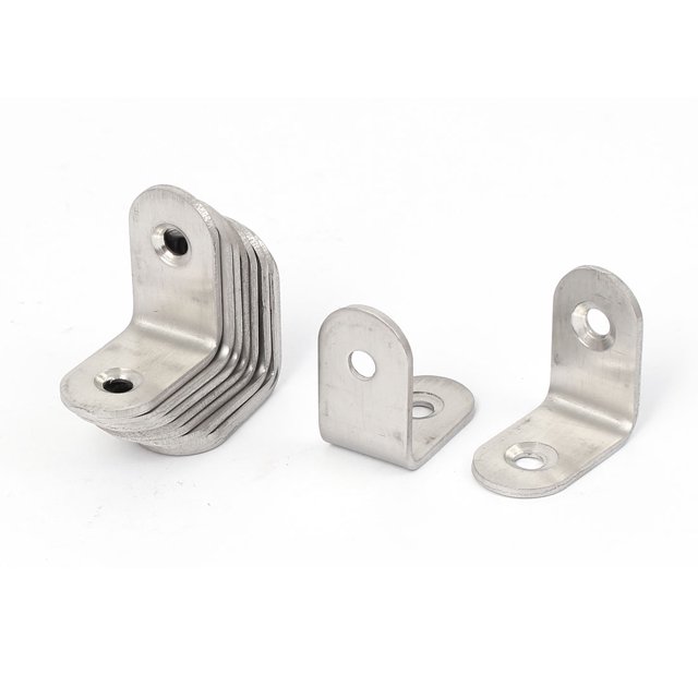 Unique Bargains 25mmx25mmx2mm Support d'Angle de Joint 2 Trous 10 Pcs