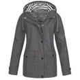 thumbnail image 1 of Jackets for Women Solid Rain Jacket Outdoor Plus Size Hooded Raincoat Windproof Workout Jacket on Clearance, 1 of 7