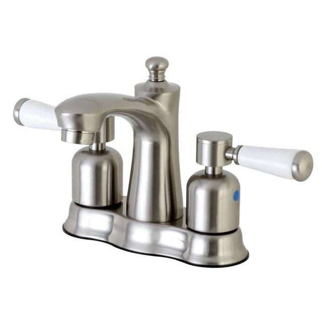 Kingston Brass FB7618DPL Robinet de Lavabo Paris Centerset 4 Po, Nickel Brossé
