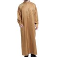 thumbnail image 3 of Long Sleeve Shirts for Men,Mens Muslim Robe Arab Middle Robe Long Style Long Sleeve Embroidered Standing Neck Pocket Long Shirt Casual Robe,Mens Long Sleeve Shirt, 3 of 4