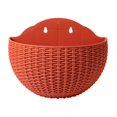 thumbnail image 1 of Plant Flower Pot Wall Planter Flowerpot Gift Imitation Rattan Planters Balcony Hanging Indoor Outdoor Semicircular Vase, 1 of 22