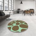 thumbnail image 4 of Ahgly Company Machine Washable Indoor Square Transitional Saddle Brown Area Rugs, 7' Square, 4 of 7