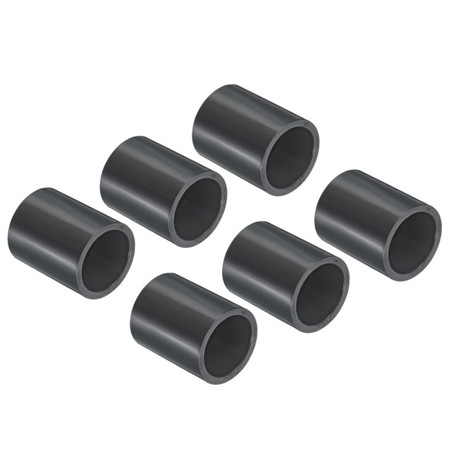 Unique Bargains Raccord de Tuyau en PVC 25 mm, Douille, Lot de 6 Raccords Droits, Gris Foncé