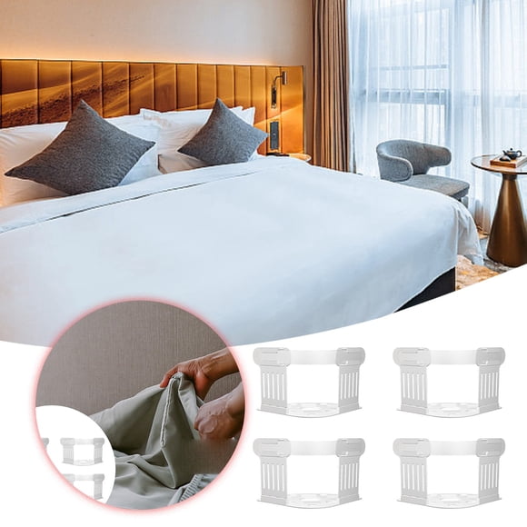 Fixing Clip 2 for Bed Sheet Security | Heavy Duty Corner Clips Set for Secure Bedding Fits All Sheet Sizes | Practical Home Hotel Accessory 4PCS