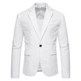 thumbnail image 2 of DPTALR Men Casual Solid One Button Blazer Turn-down Collar Suit Long Sleeves Jacket, 2 of 9