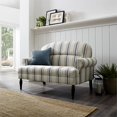 thumbnail image 2 of Home Fare Roll Arm Upholstered Sofa in Cambridge Blue Stripe, 2 of 2